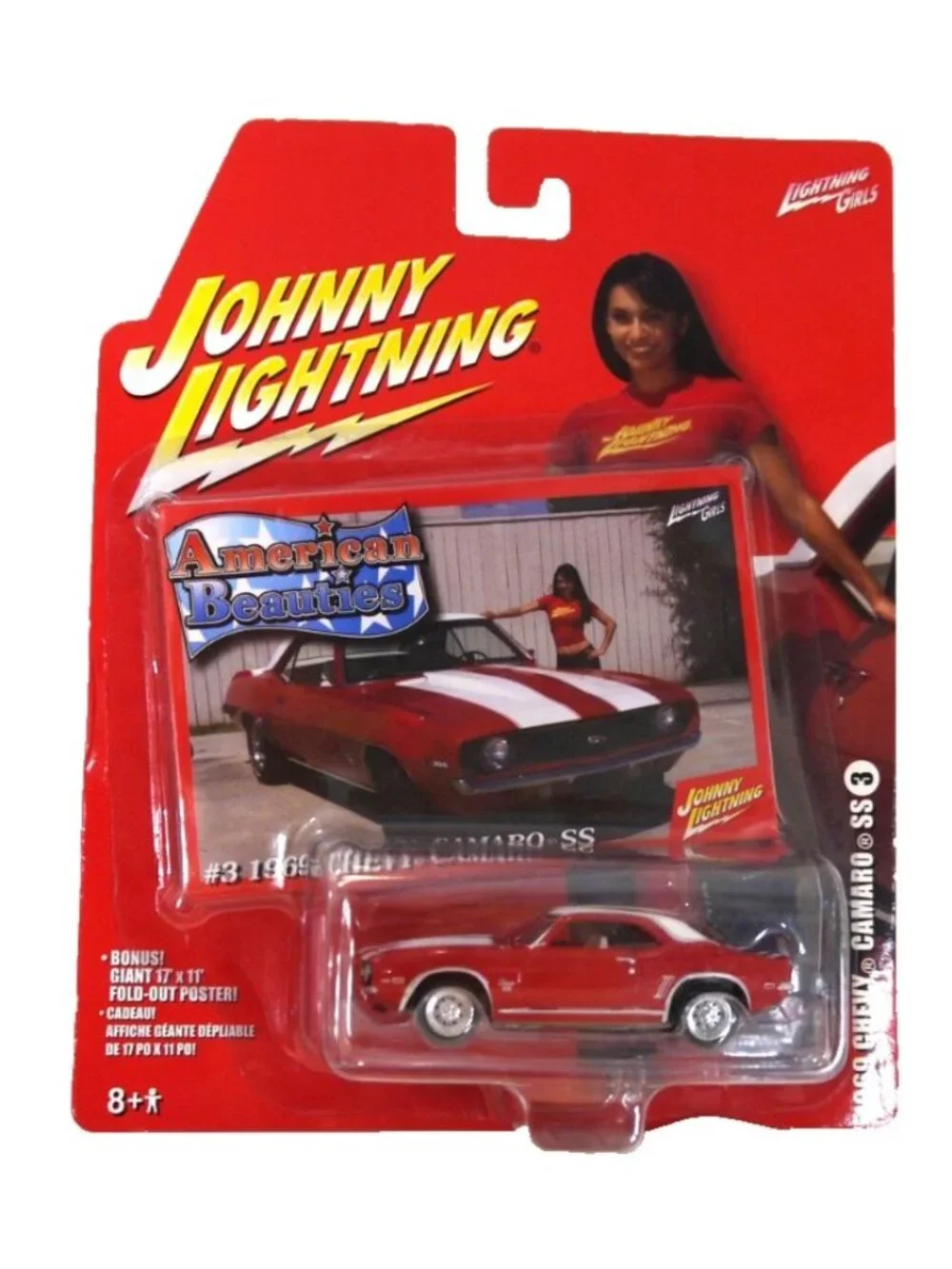 Johnny Lightning American Beauties '69 Chevy Camaro SS diecast car 1:64 New 2006